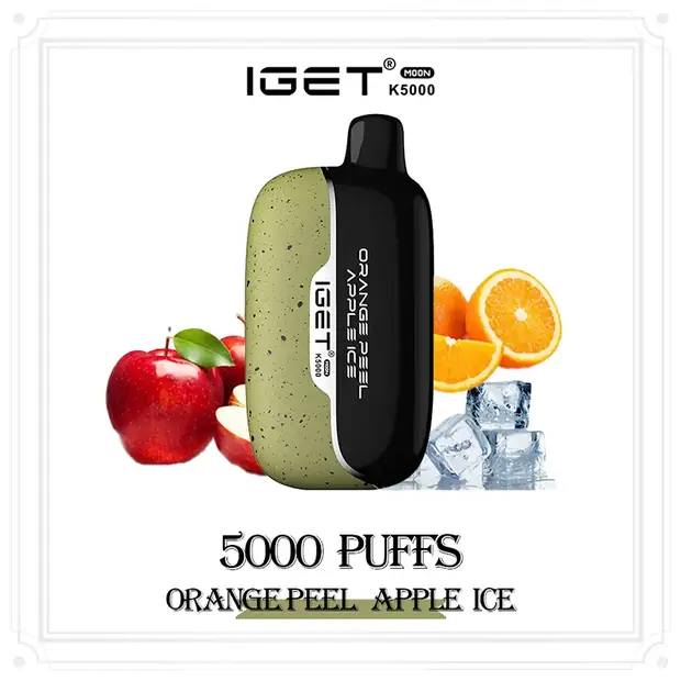 Orange Peel Apple Ice, IGET Moon 5000 Puffs