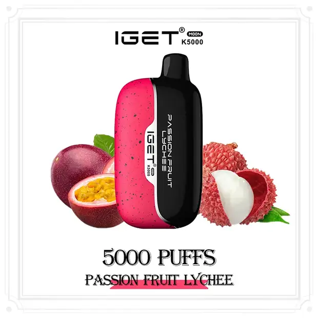 Passion Fruit Lychee, IGET Moon 5000 Puffs
