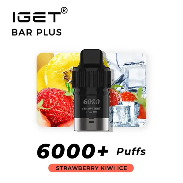 Strawberry Kiwi Ice, IGET Bar Plus Pod 6000 Puffs