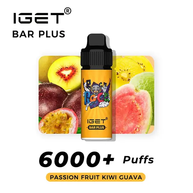 Passion Fruit Kiwi Guava, IGET Bar Plus 6000 Puffs