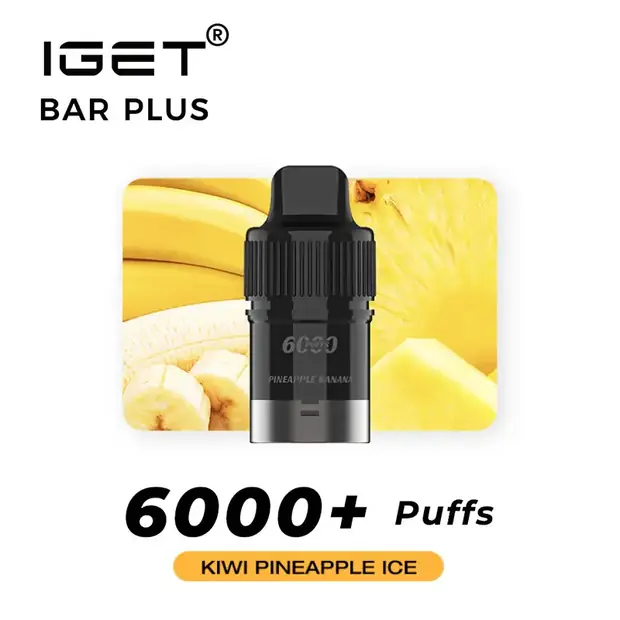 Kiwi Pineapple Ice, IGET Bar Plus Pod 6000 Puffs