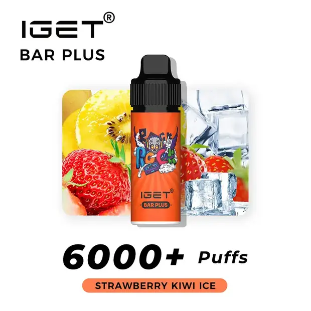 Strawberry Kiwi Ice, IGET Bar Plus 6000 Puffs