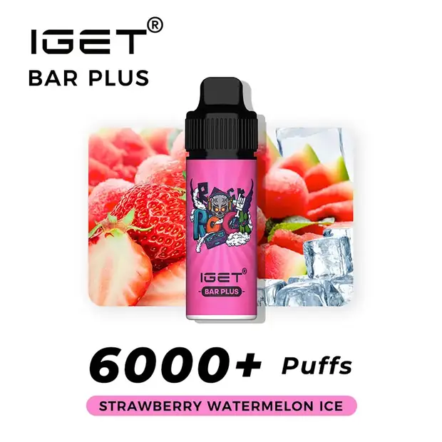 Strawberry Watermelon Ice, IGET Bar Plus 6000 Puffs