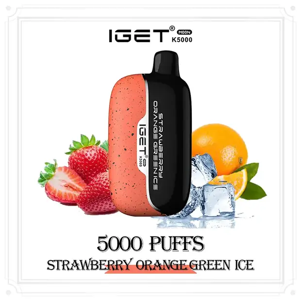Strawberry Orange Green Ice, IGET Moon 5000 Puffs