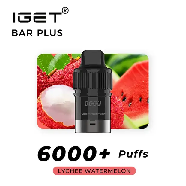Lychee Watermelon, IGET Bar Plus Pod 6000 Puffs