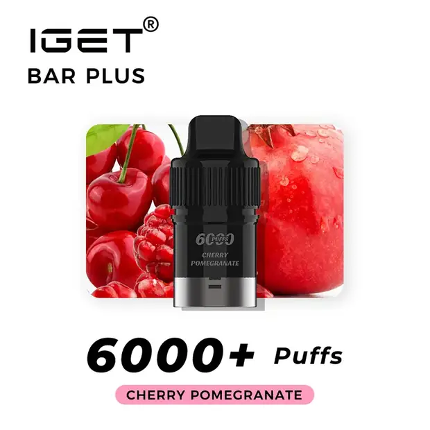 Cherry Pomegranate, IGET Bar Plus Pod 6000 Puffs