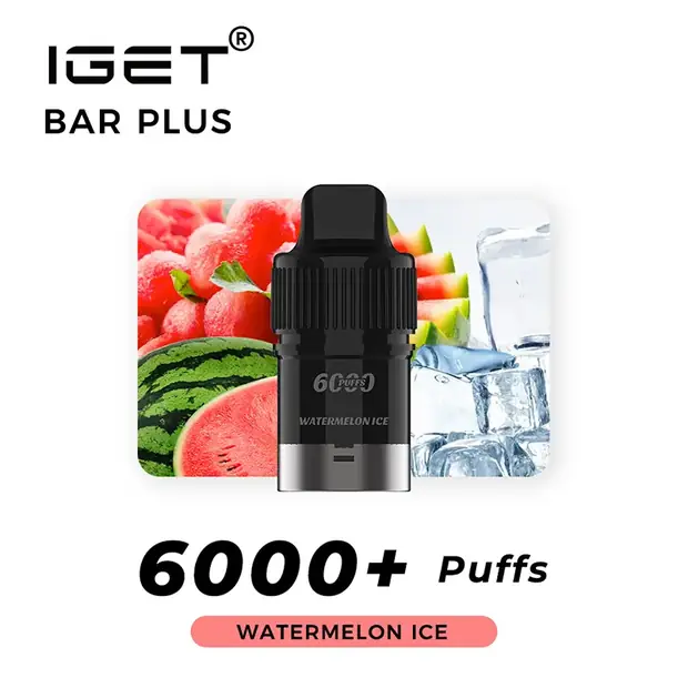 Watermelon Ice, IGET Bar Plus Pod 6000 Puffs