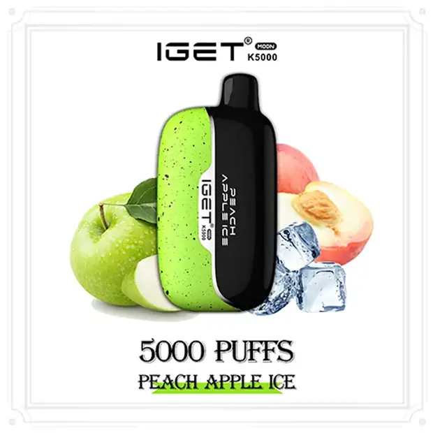 Peach Apple Ice, IGET Moon 5000 Puffs