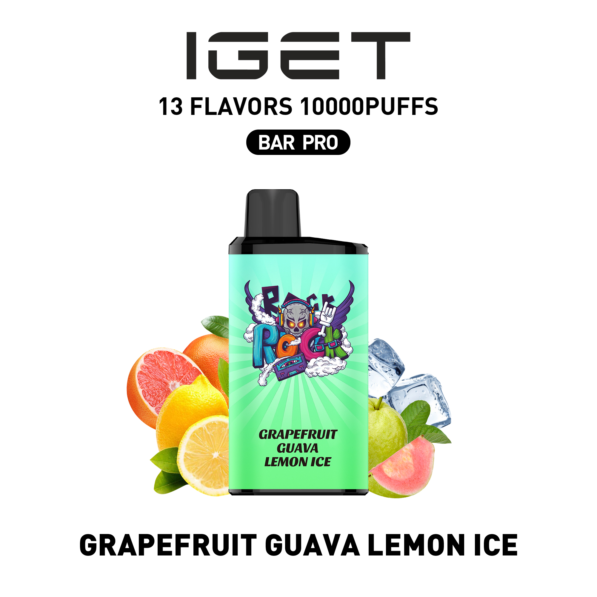 IGET Bar PRO 10000, Grapefruit Guava Lemon Ice