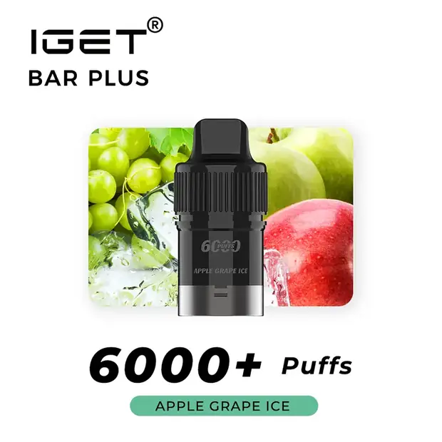 Apple Grape Ice, IGET Bar Plus Pod 6000 Puffs