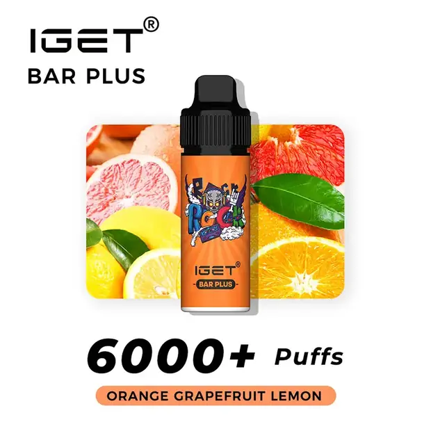 Orange Grapefruit Lemon, IGET Bar Plus 6000 Puffs