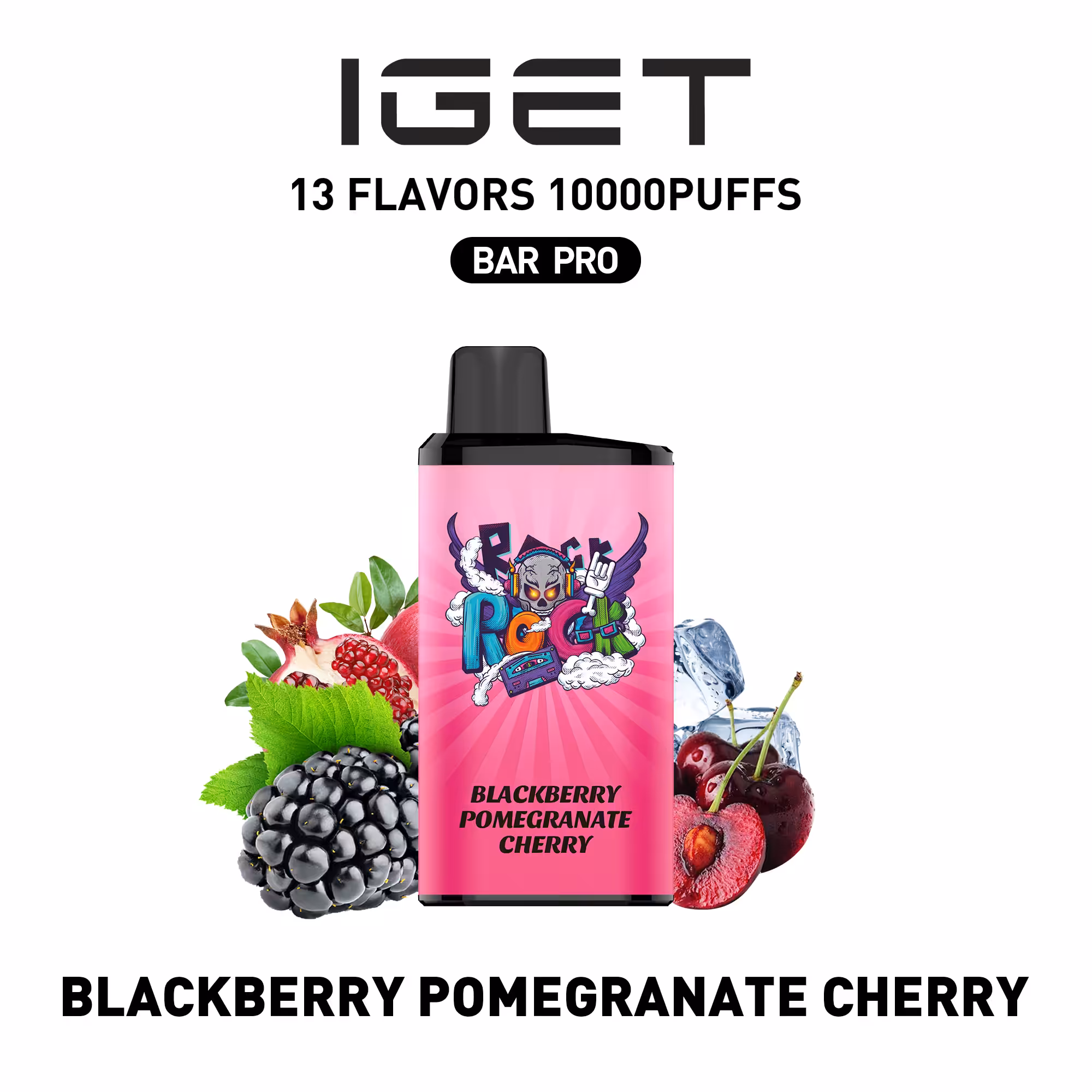 IGET Bar PRO 10000, Blackberry Pomegranate Cherry