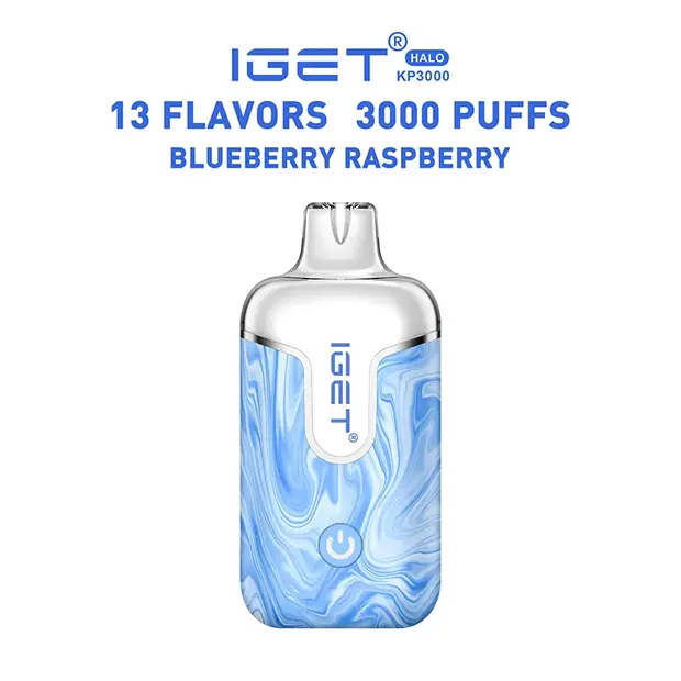Blueberry Raspberry, IGET Halo Vape Kit 3000 Puffs