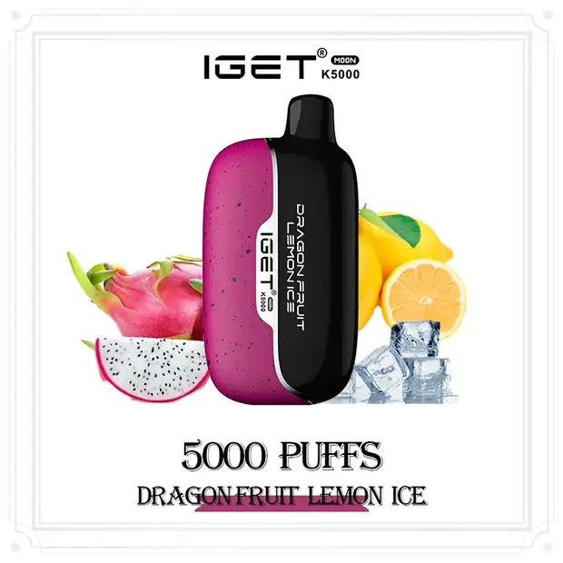 Dragon Fruit Lemon Ice, IGET Moon 5000 Puffs