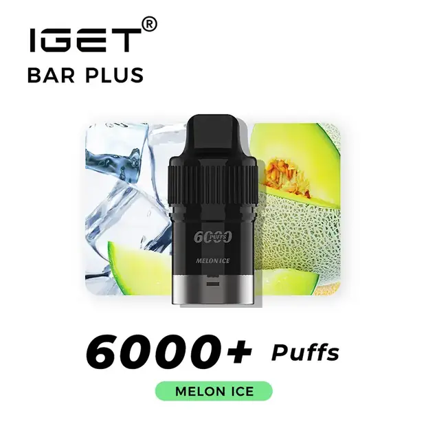 Melon Ice, IGET Bar Plus Pod 6000 Puffs