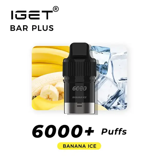 Banana Ice, IGET Bar Plus Pod 6000 Puffs