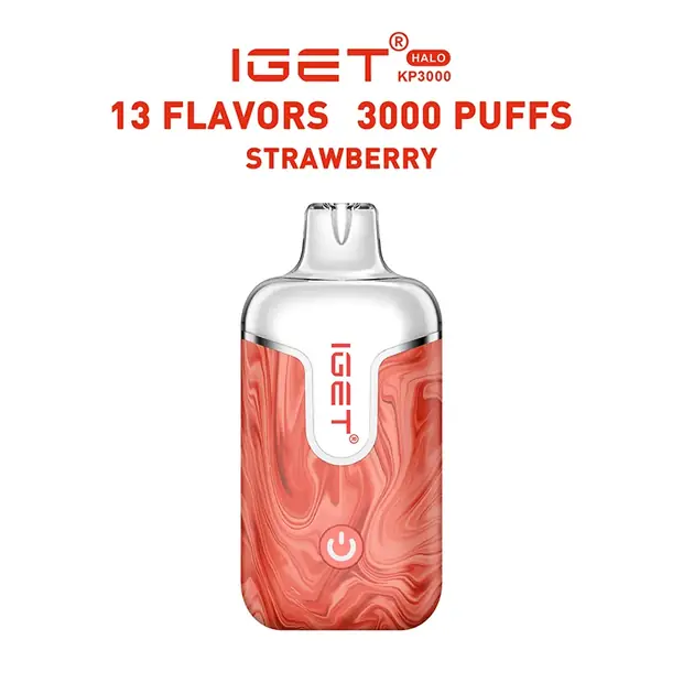 Strawberry, IGET Halo Vape Kit 3000 Puffs